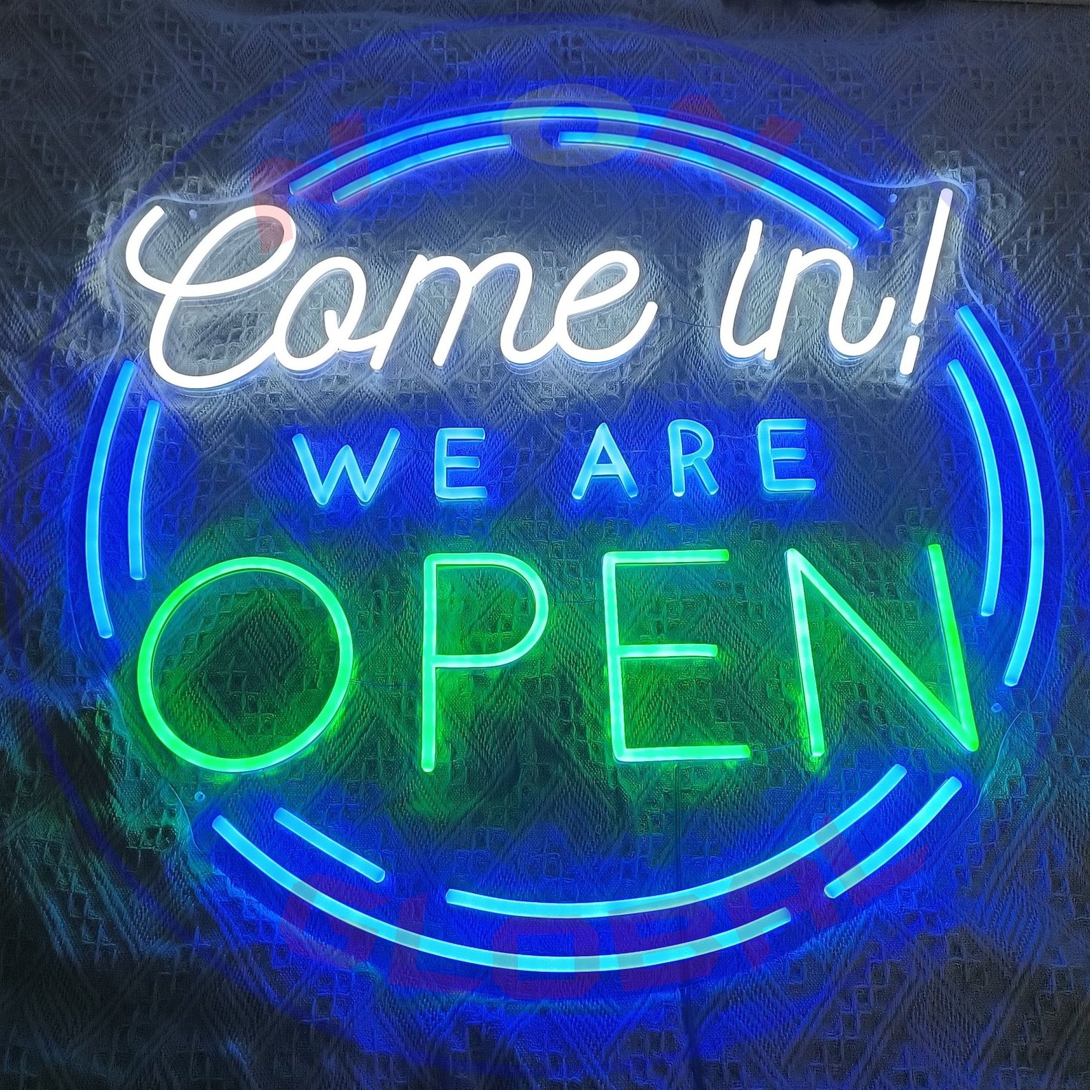 We're Open Custom Led Neon Sign  Business Logo Open Led Light Store Led /Art Design/ Hanging Neon Sign