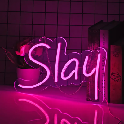 1pc Slay Neon Sign Light, For Wall Decor Led Neon Light For Bedroom Wall Decor Preppy Girls Aesthetic Dorm Cute Bratz Room Decor