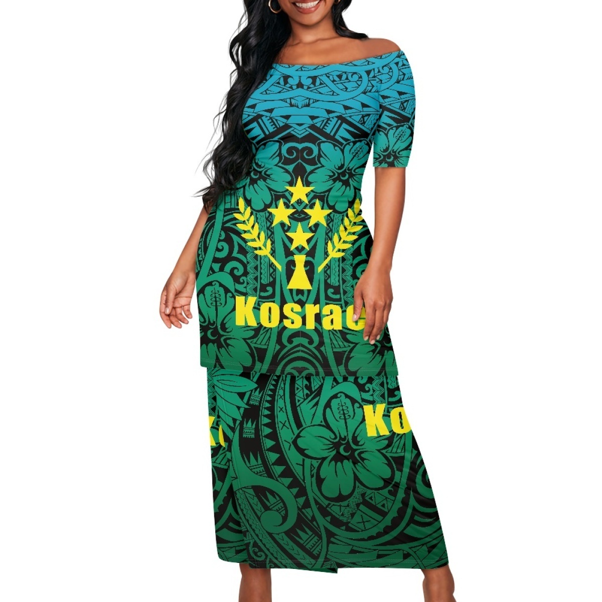 Kosrae Prom Dresses 2024 Evening Gowns Sexy Church Uniform Custom Women Two-piece Sets Puletasi Polynesian Traditional Dress