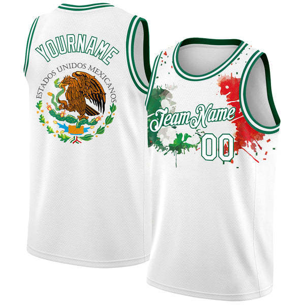 Sublimation Men's Basketball Uniform Print on Demand Mexico Flag Basketball Vest Custom Team Number Name Basketball Jersey