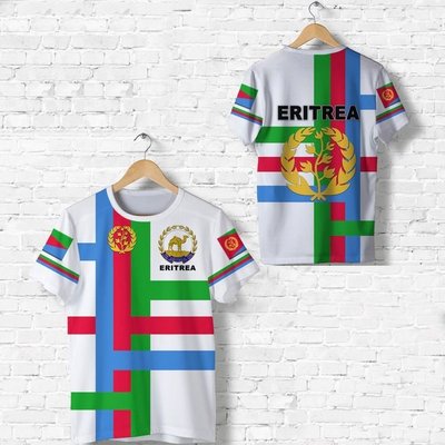 Free Custom Eritrea Design Vintage T Shirt For Male Wholesale Price White Summer Boys Shirts Jersey Plus Size Men's T-shirt