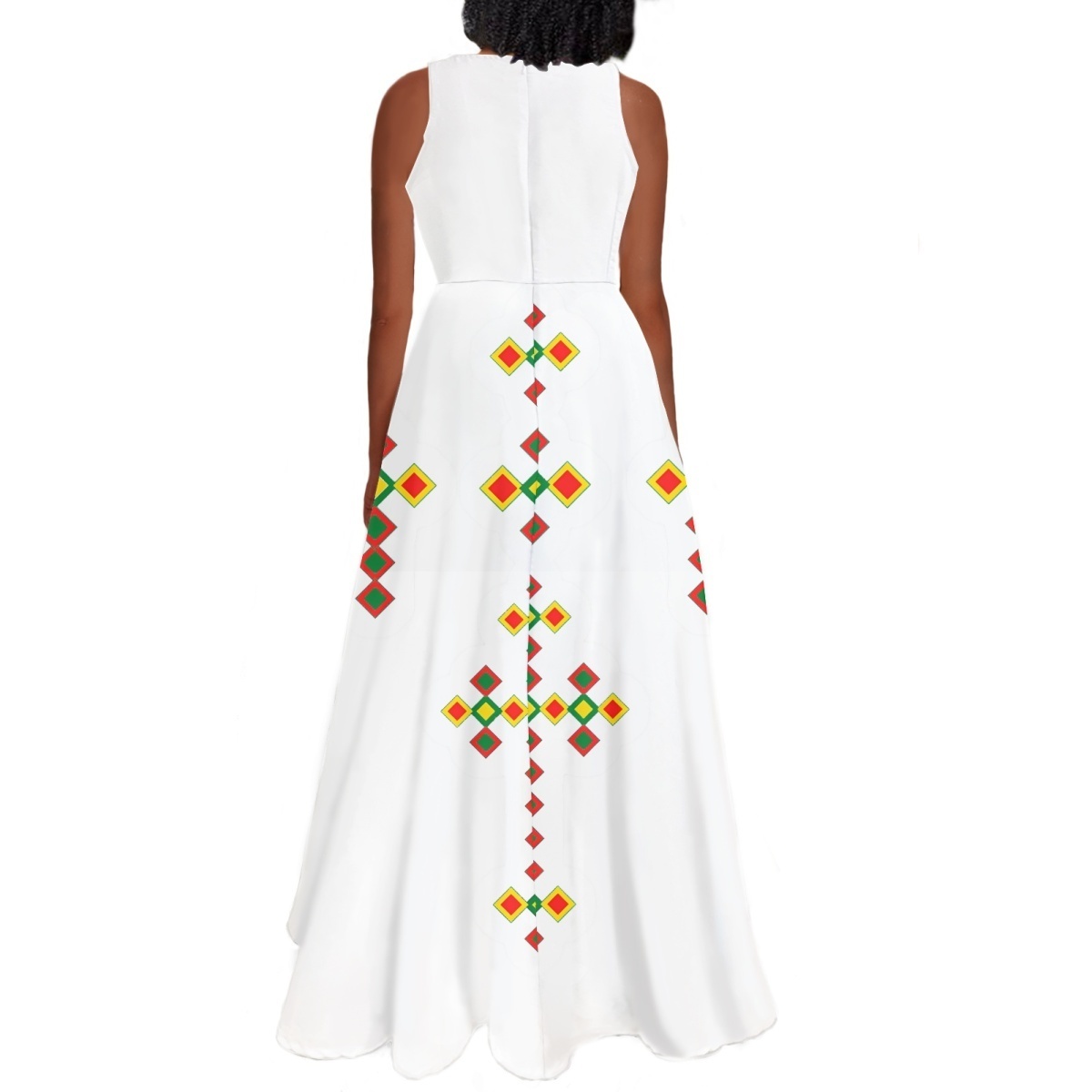 2023 Summer New Fashion Custom Ethiopian Dress Vintage Women Ethnic Style Sleeveless Casual Ethiopia Habesha O-Neck Prom Dresses