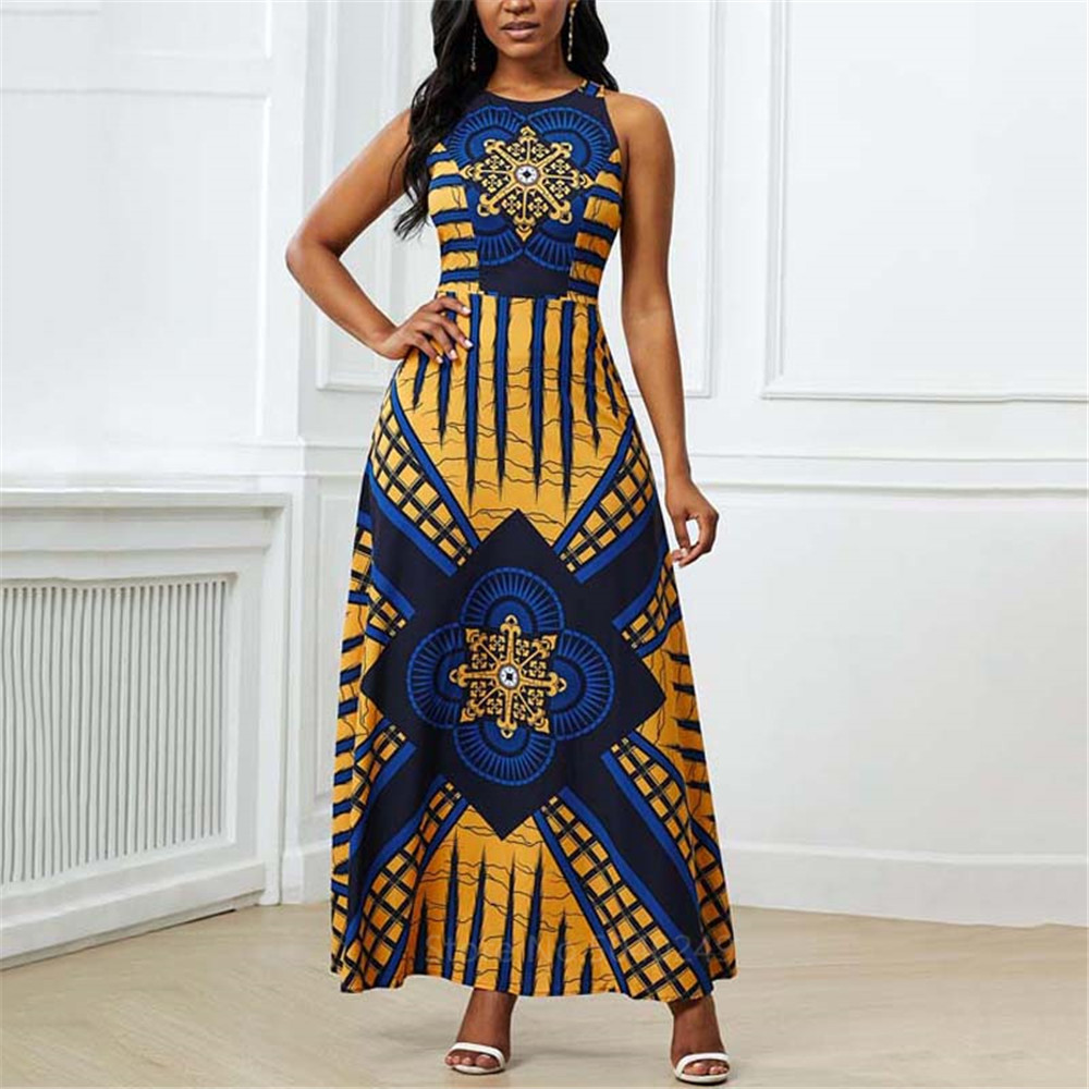 2023 Summer New Fashion Custom Ethiopian Dress Vintage Women Ethnic Style Sleeveless Casual Ethiopia Habesha O-Neck Prom Dresses