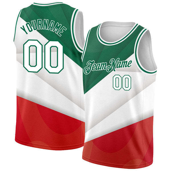 Sublimation Men's Basketball Uniform Print on Demand Mexico Flag Basketball Vest Custom Team Number Name Basketball Jersey