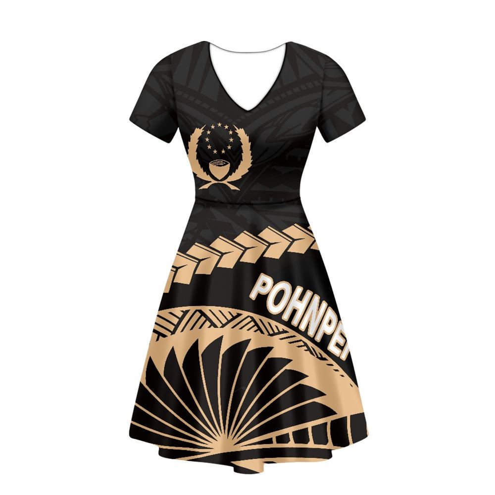 Designer Wholesale Fashion Polynesian Tribal Dress Summer Pohnpei Custom Logo Party Casual Dresses Women Sexy Vintage Clothing