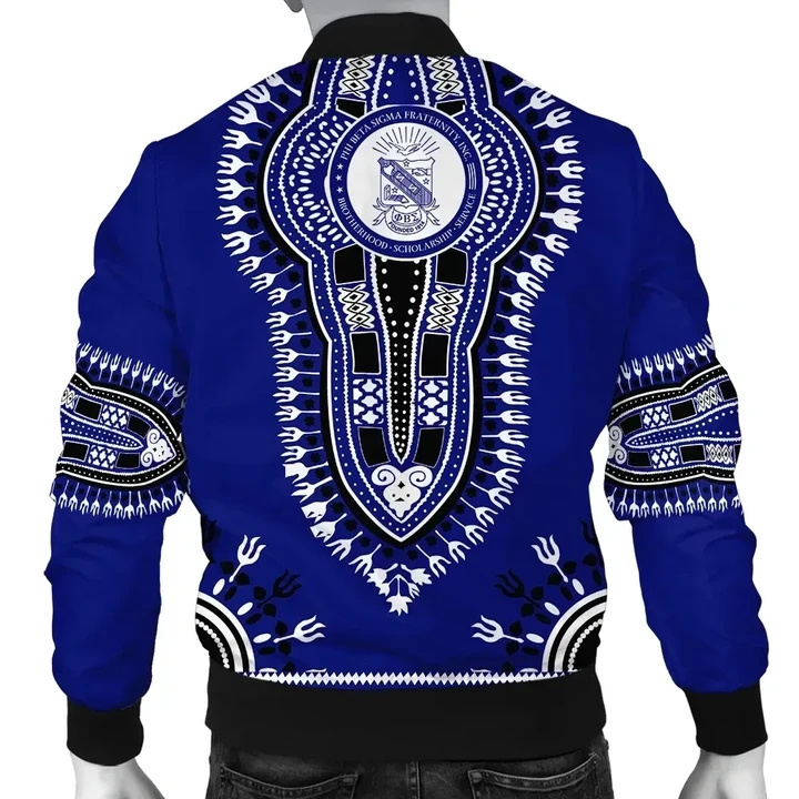 Phi Beta Sigma Fraternity Dashiki Printed Custom Bomber Jacket For Men Plus Size Bomber Jacket Coat Casual Men's Bomber Jacket