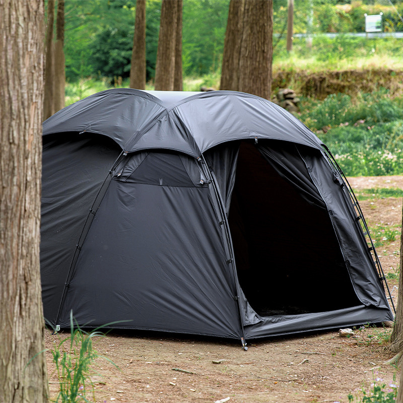 JWF-104 High quality family outdoor luxury black spherical camping tents with canopy large half ball tent