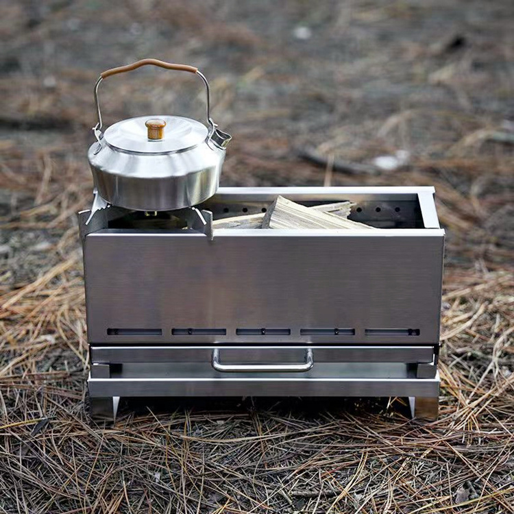 JWQ-037 Outdoor camping firewood grill stove portable 304 stainless steel wood burning stove