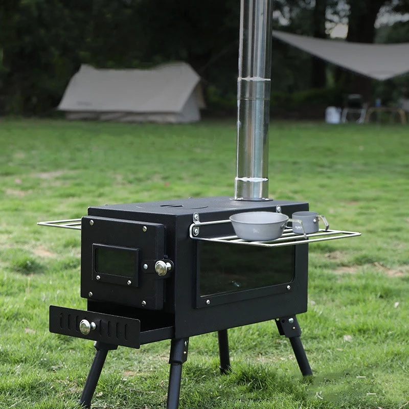 JWQ-002 Outdoor Portable Wood Stove Camping Wood Stoves Telescopic Folding Heater rocket stove