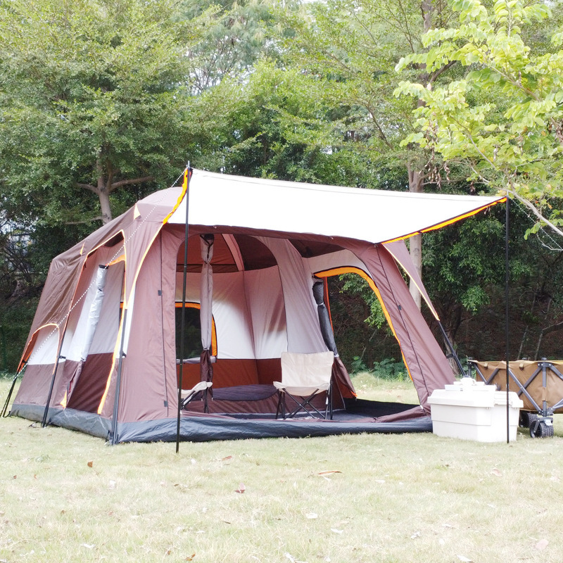 JWF-114 Factory luxury family camping tent outdoor 8 person waterproof large space glamping tents