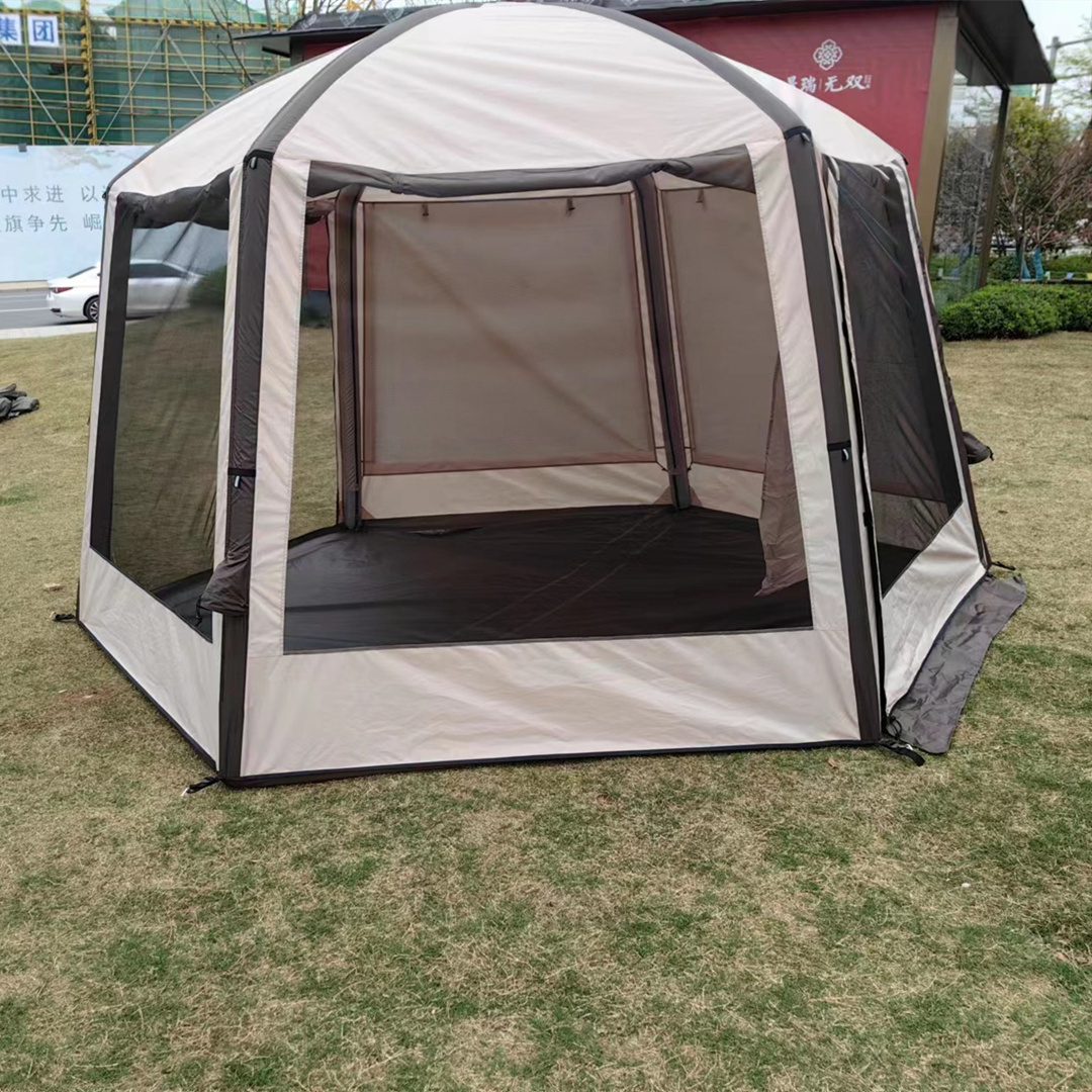 JWF-236 Rainproof hexagonal air tent camping outdoor big space inflatable shelter tent