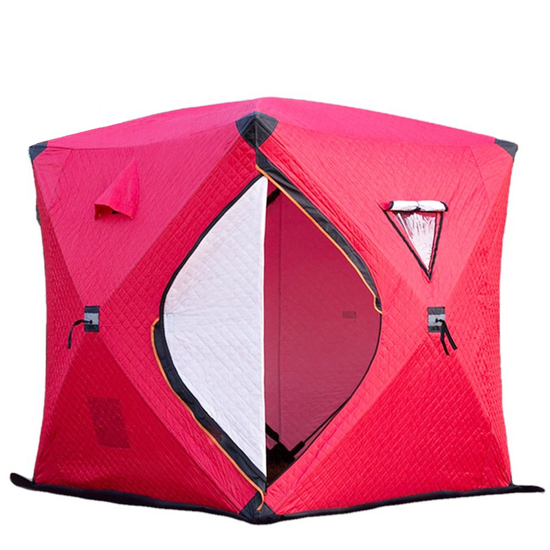 JWF-135 Customized outdoor thickened winter fishing cube tents Ice fishing house warm pop  up igloo tent