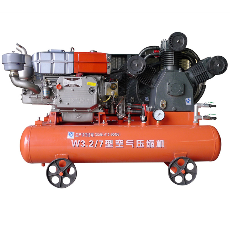 W3.2-7 7bar mobile diesel air compressor drilling machine portable mining air compressor for drilling holes