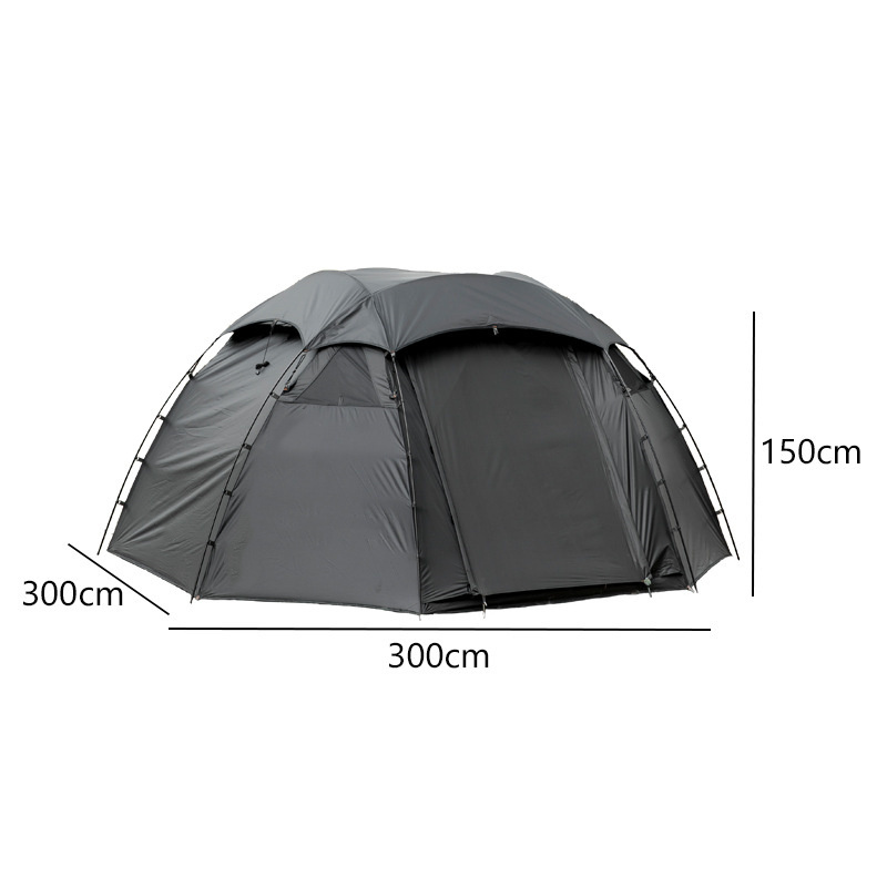 JWF-104 High quality family outdoor luxury black spherical camping tents with canopy large half ball tent