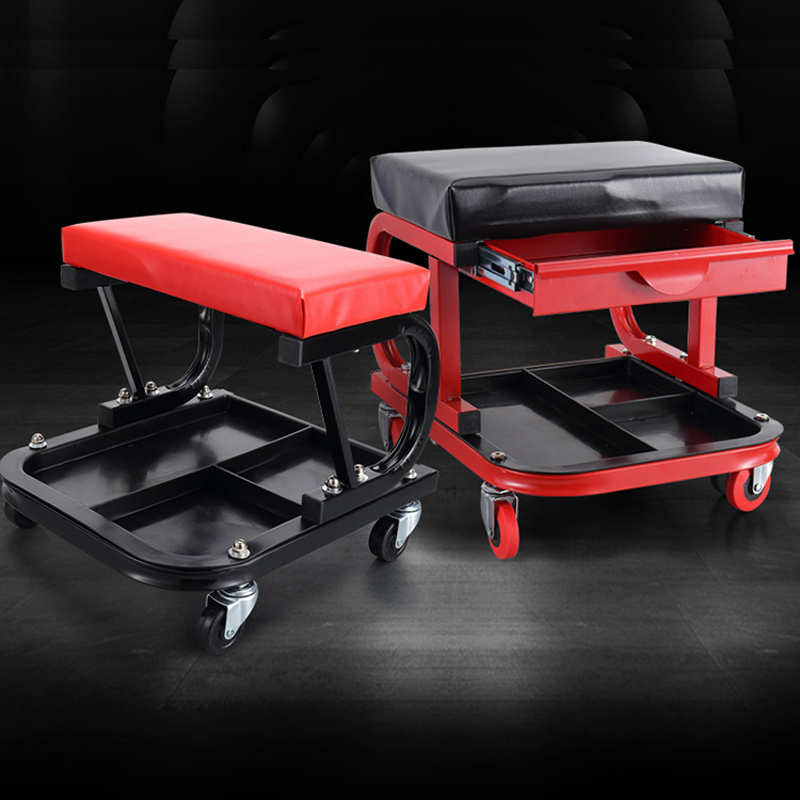 Vehicle Auto Repair tool Garage Mechanics Roller Seats Rolling Creeper Padded Mechanic Stool with Tool Tray