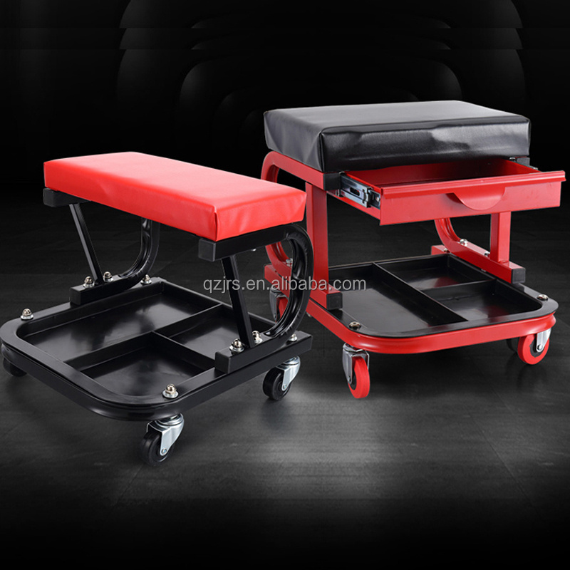 Vehicle Auto Repair tool Garage Mechanics Roller Seats Rolling Creeper Padded Mechanic Stool with Tool Tray