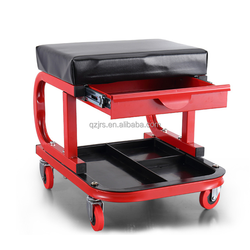 Vehicle Auto Repair tool Garage Mechanics Roller Seats Rolling Creeper Padded Mechanic Stool with Tool Tray