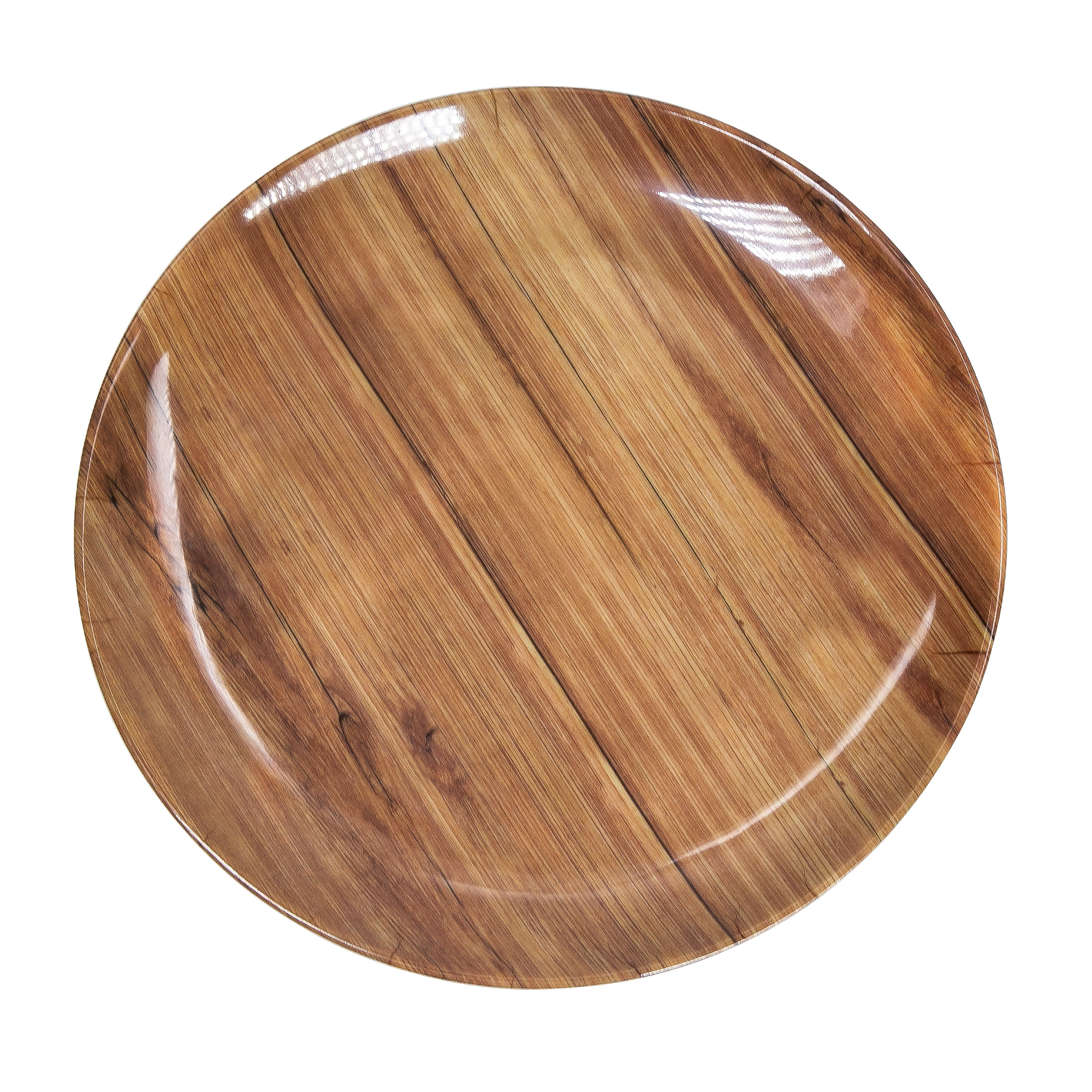 Wooden decal with black rim 11 inch melamine plate Melamine 11