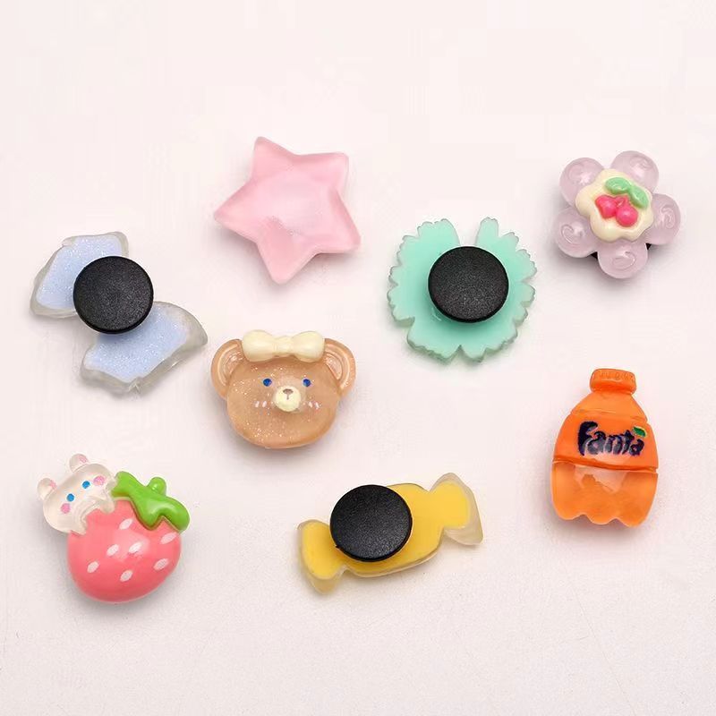 Plastic Cave Shoes Decorative Plastic Crc Charms Buttons Accessories I-button Slippers Shoe Flower Base