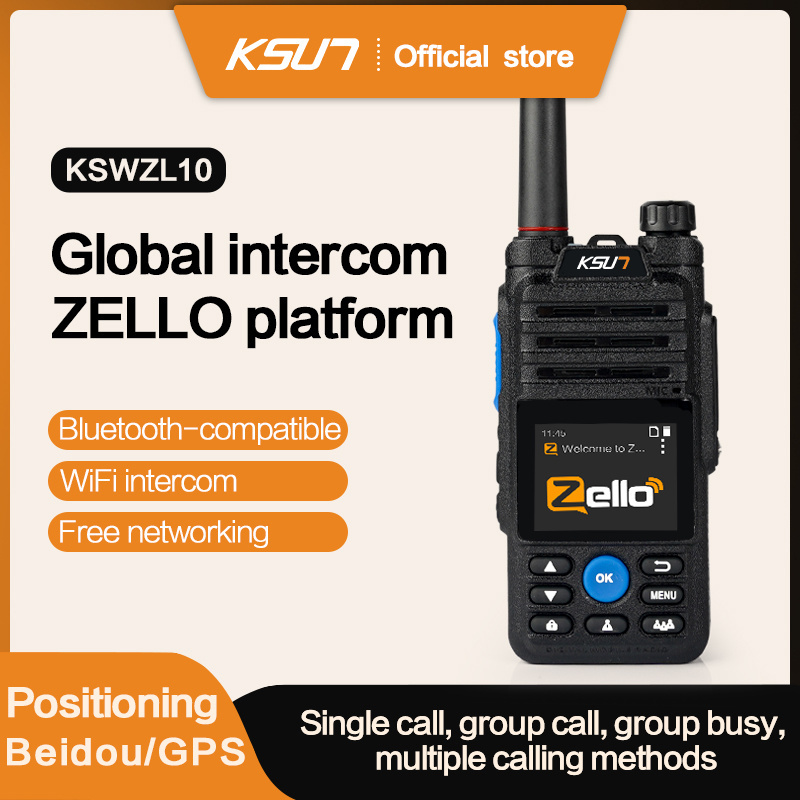 KSUN Android SIM Card 4G 3G GSM Network Radio WIFI Blue tooth POC Transceiver Long Range Woki Toki ZL10 Zello PTT Walkie talkie