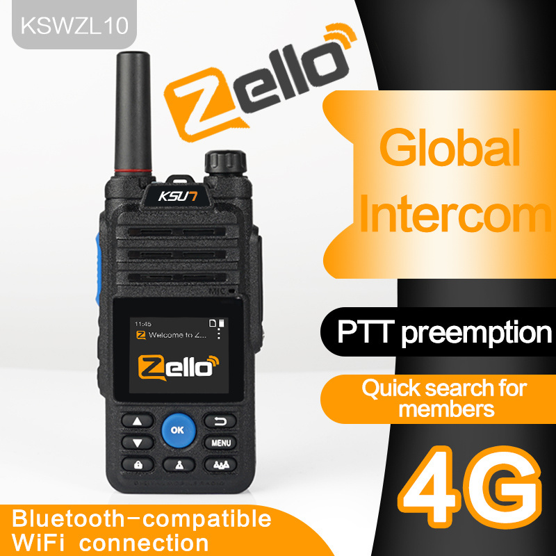 KSUN Android SIM Card 4G 3G GSM Network Radio WIFI Blue tooth POC Transceiver Long Range Woki Toki ZL10 Zello PTT Walkie talkie