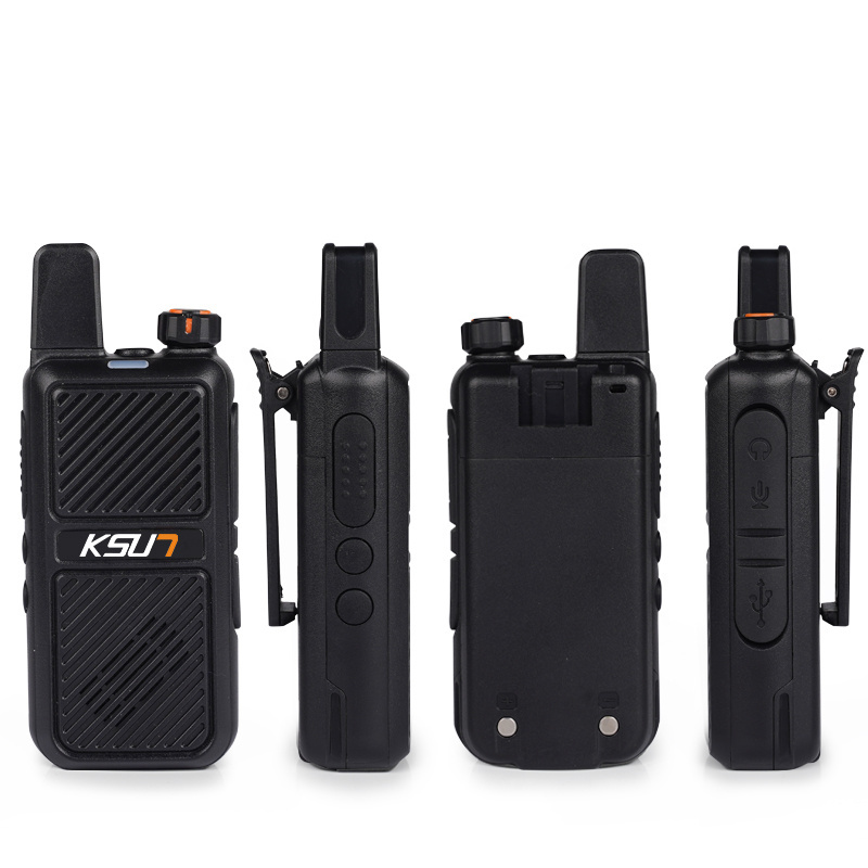 KSUN Mini Walkie-talkie Handheld Wireless Intercom High Power UHF Two Way Radio Transmitter Rechargeable Walkie Talkie