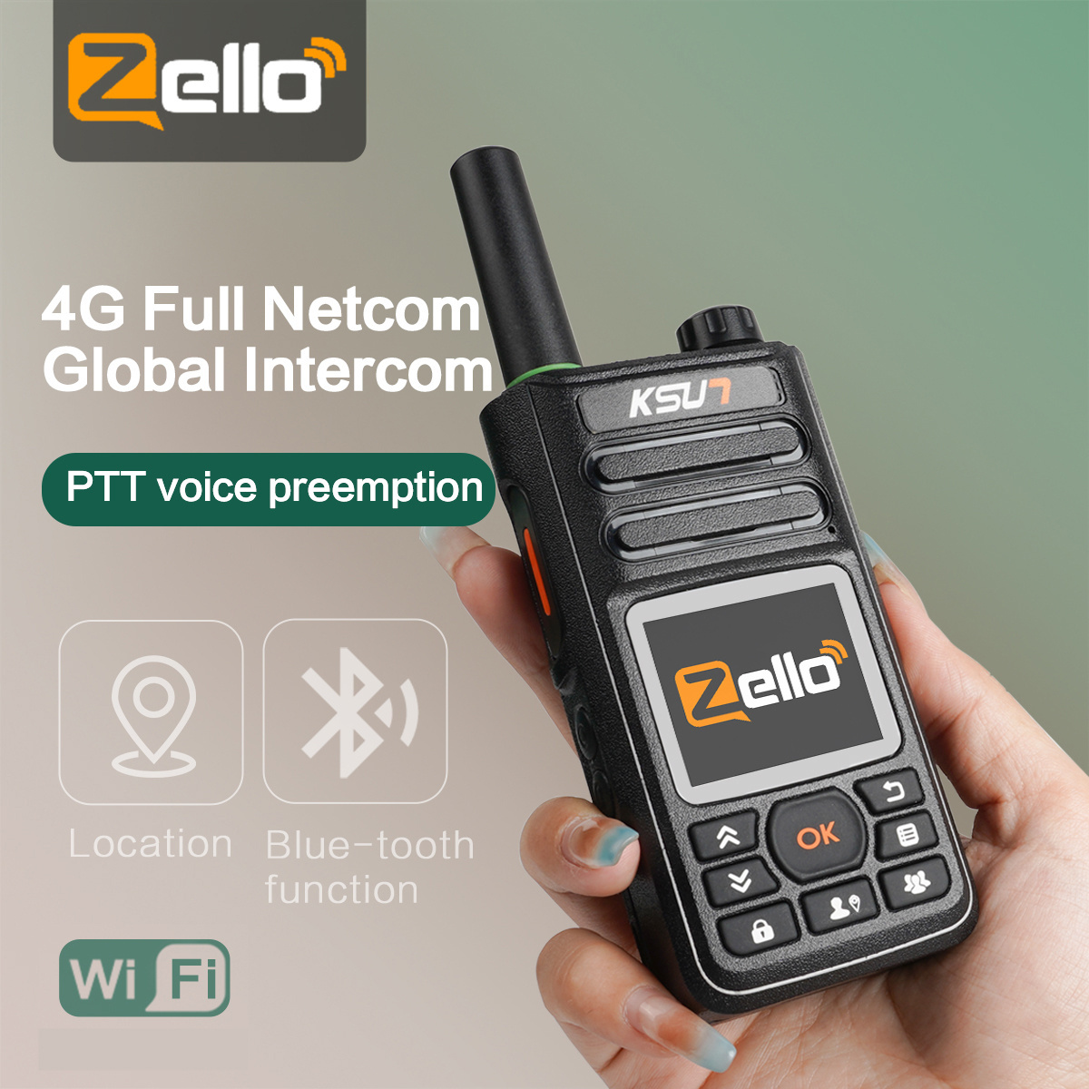 KSUN GPS WiFi Poc Network Walkie-talkie Android 4G 3G GSM Mobile Two Way Radio Long Range 200km 5000km Pair Zello Walkie Talkie