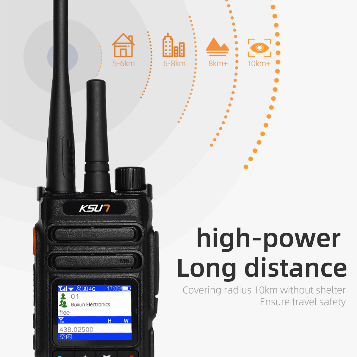 KSUT CT52 2PCS GPS POC Global 4G Long Range 200 Mile 5000km Two Way Radio Analog Network Dual Mode Walkie Talkie