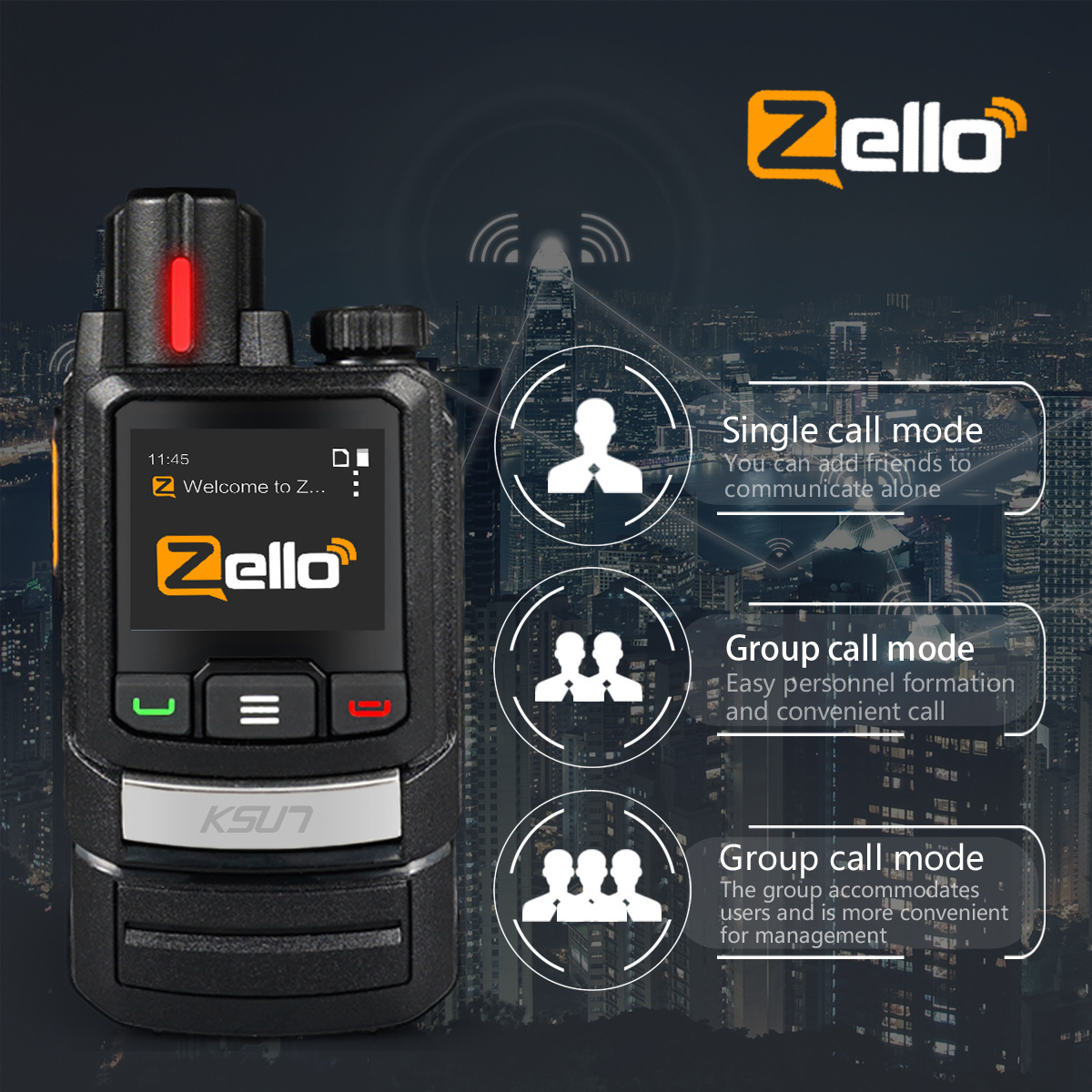 ZL60 Android 4G LTE 3G GSM Poc Network Mobile Phone Two Way Radio 200km Long Range Zello Ptt Walkie Talkie with Sim Card