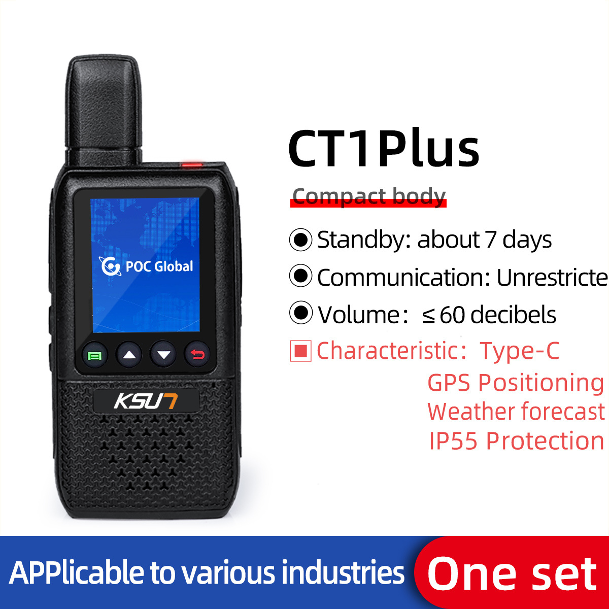 KSUN CT1plus 4g Lte 3g Gsm Poc Global Platform Network Two Way Radio 200km 1000km Long Range Walkie Talkie