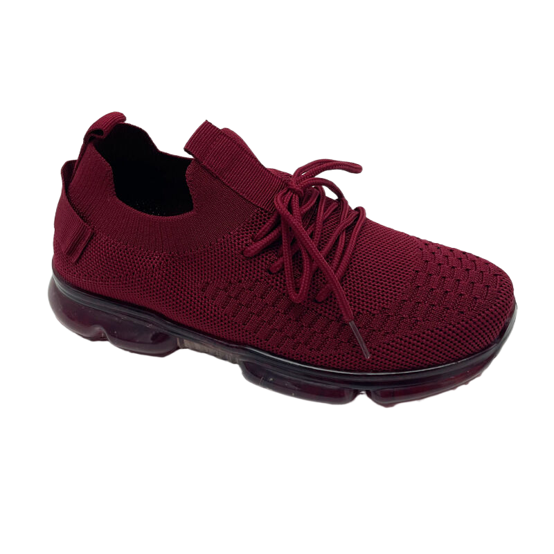 Lace up classic Model OEM Custom Logo & Design fly knitted Lady's womens casual PVC injection air cushion sport shoes