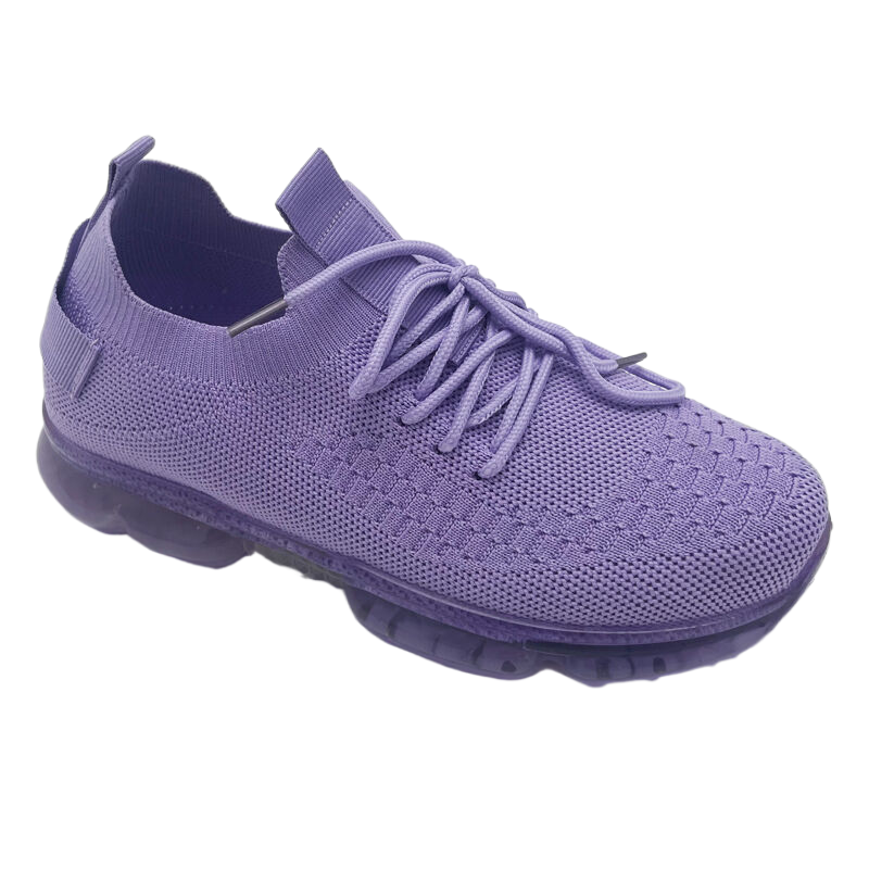 Lace up classic Model OEM Custom Logo & Design fly knitted Lady's womens casual PVC injection air cushion sport shoes