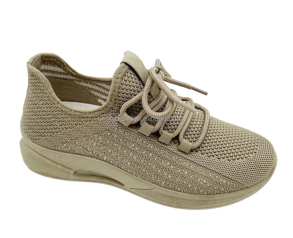 Classic fashion Model OEM Custom Logo & Design fly knitted Lady's womens casual PVC injection sport shoes