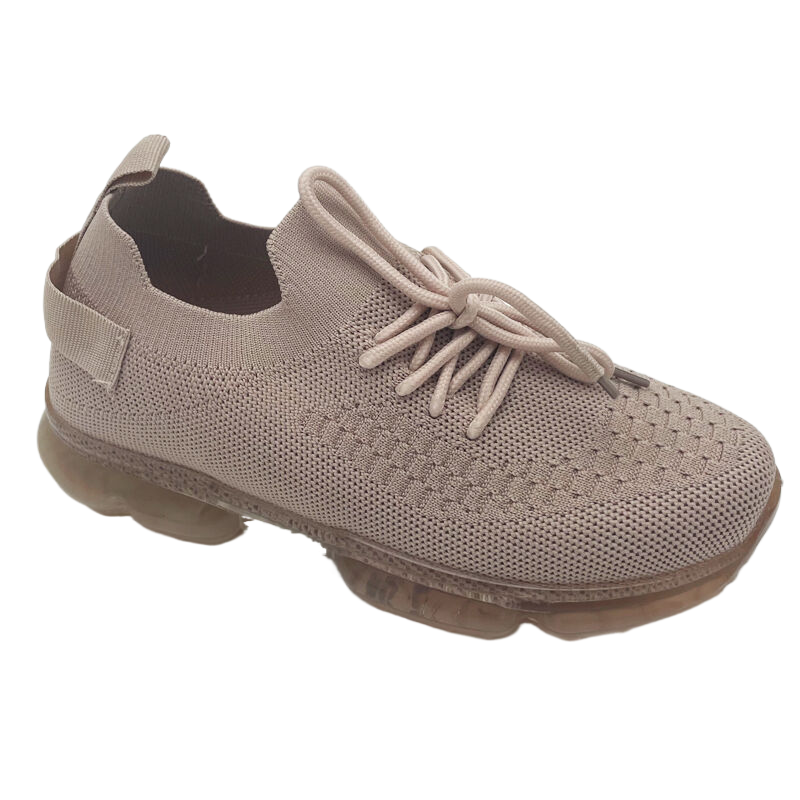 Lace up classic Model OEM Custom Logo & Design fly knitted Lady's womens casual PVC injection air cushion sport shoes