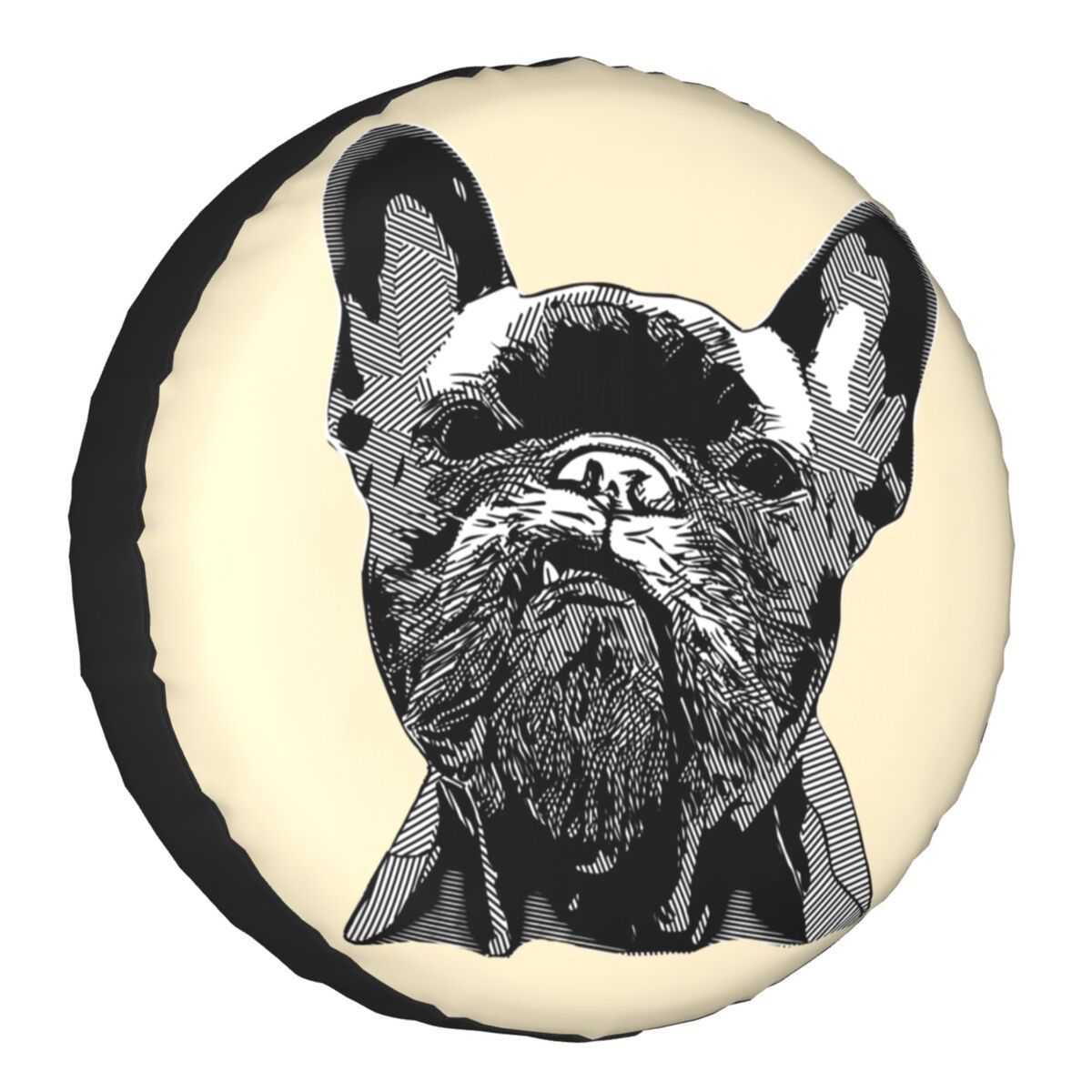 Factory Hot Sale Tire Covers Gray Stripe Cute French Bulldogs Spare Tire Cover Product Manufacturer Vehicle Interior Accessories