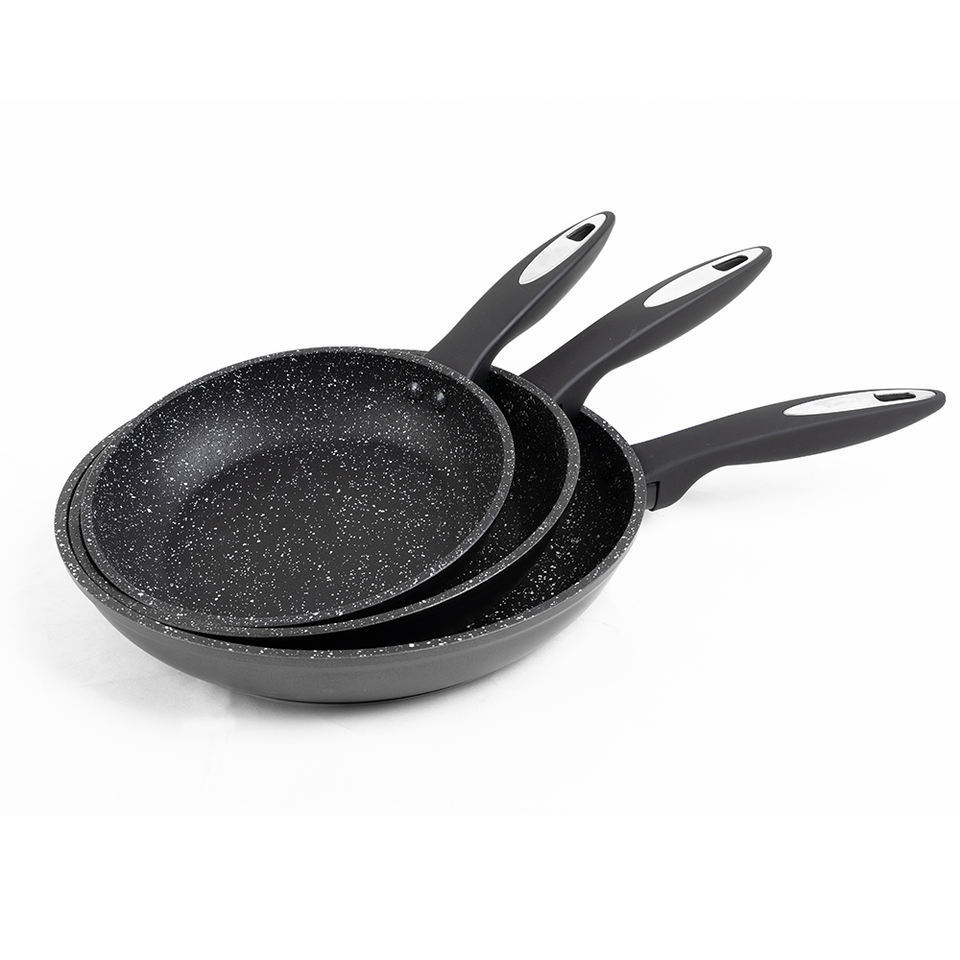 3PCS Die casting fry pan  with induction non stick grill