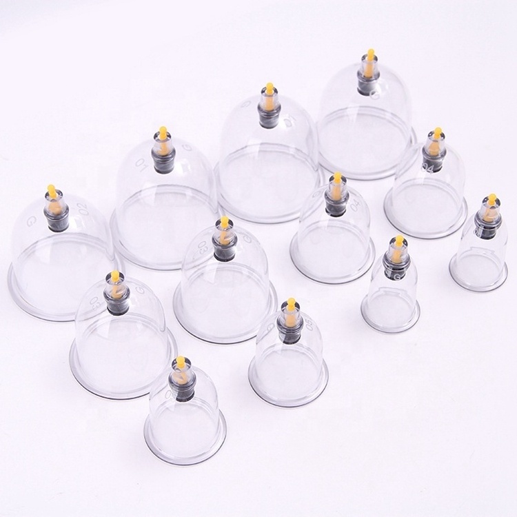 Wholesale 100PCS/BOX Plastic AS Wet Hijama cupping Cups massage suction therapy tool vacuum cupping set