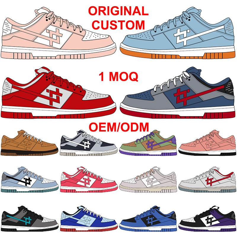 Customize Logo Men Blank Zapatos De Hombre Manufacturer Basketball Custom Sb Low High Cut Casual Leather Sneakers Custom Shoes