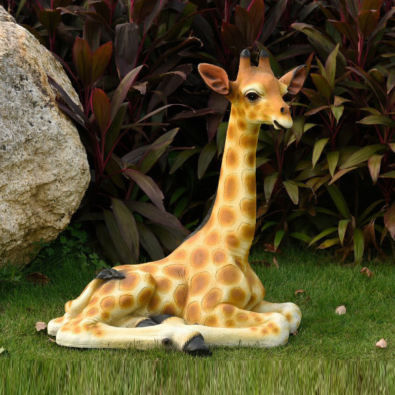 Fiberglass Giraffe Sculpture Garden Figurine Statue Resin for Crafts Artificial Style Life Size Resin Statue