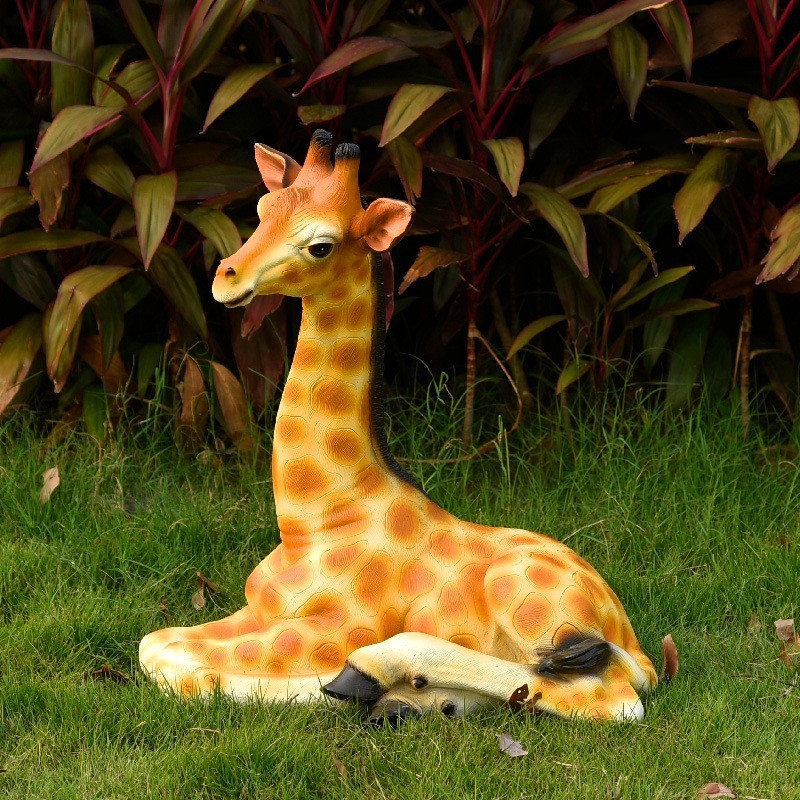 Fiberglass Giraffe Sculpture Garden Figurine Statue Resin for Crafts Artificial Style Life Size Resin Statue