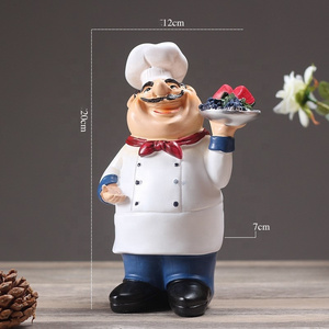 Home Decor Chef Statue Kitchen Decoration Ornaments Resin Chef Figurine