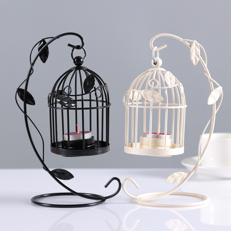 New Design Birdcage Metal Candle Lantern With Stand Garden Storm Metal Lamp Candle Holder Home Decoration