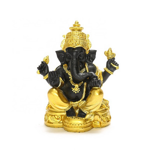 Resin Crafts Indian Elephant Buddha Ganesha Sculpture Hindu God Figurine Lord Ganesha Idol Statue