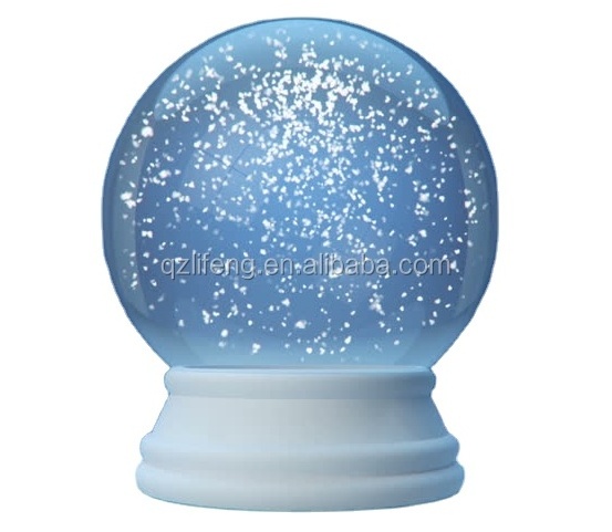 Custom made empty snow globe with snow flake or shiny flake