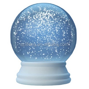 Custom made empty snow globe with snow flake or shiny flake