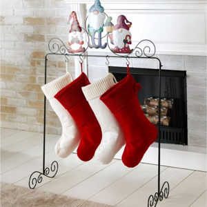 Christmas Gnome Stocking Holder Stand Indoor Christmas Decoration with Cute Figurines