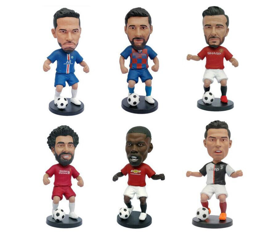 Hand Painted Custom Soccer Player Bobbleheads Resin Football Player Figures For Home