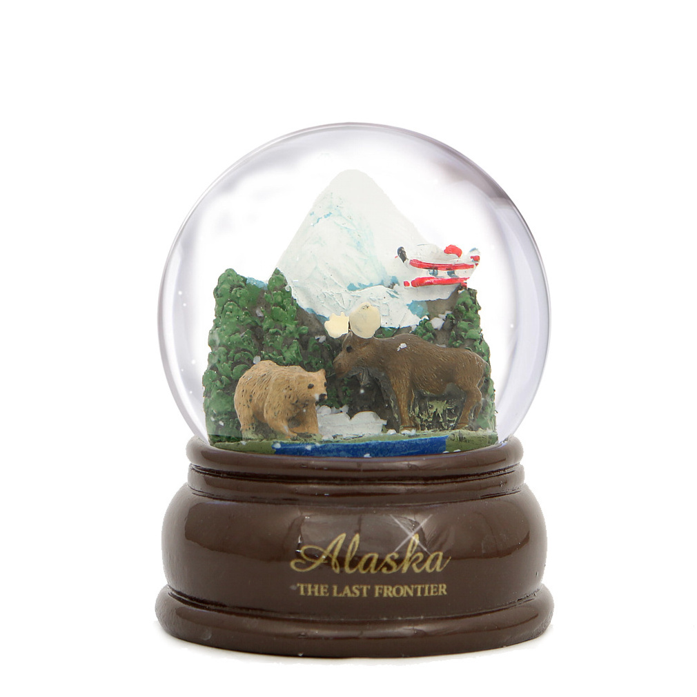 Custom Made Snow Globe for Holiday Snow Globe With Wooden Base