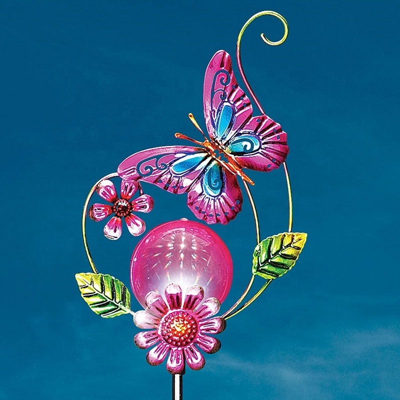 Outdoor Decorative Solar Garden Stakes Butterfly Garden Yard Stake