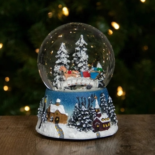 Custom made empty snow globe with snow flake or shiny flake